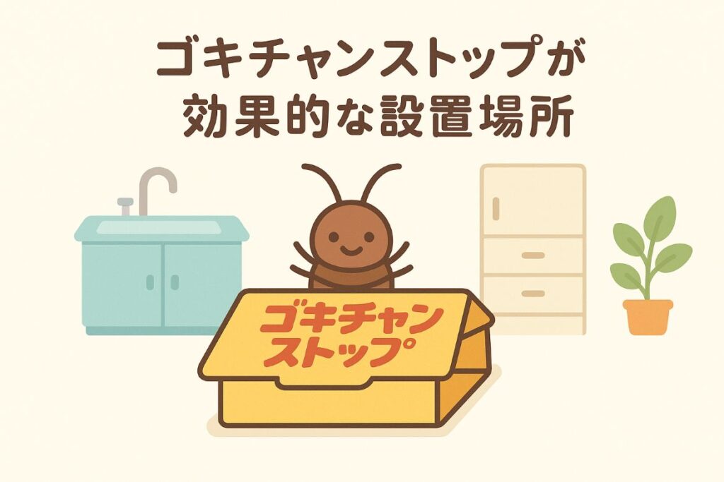 ゴキチャンストップの効果的な設置場所がわかる画像