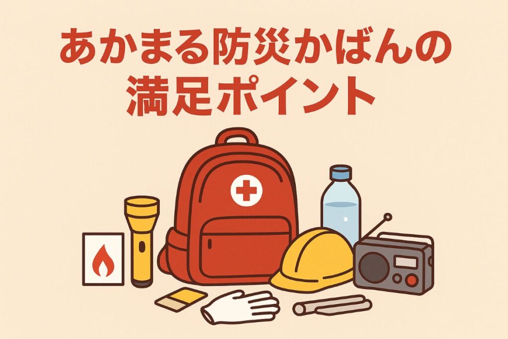 あかまる防災かばんの満足ポイントがわかる画像