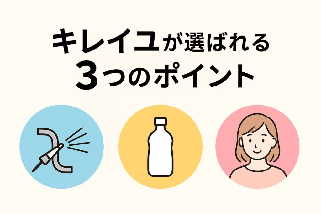 口コミ・評判からキレイユが選ばれる3つのポイントがわかる画像