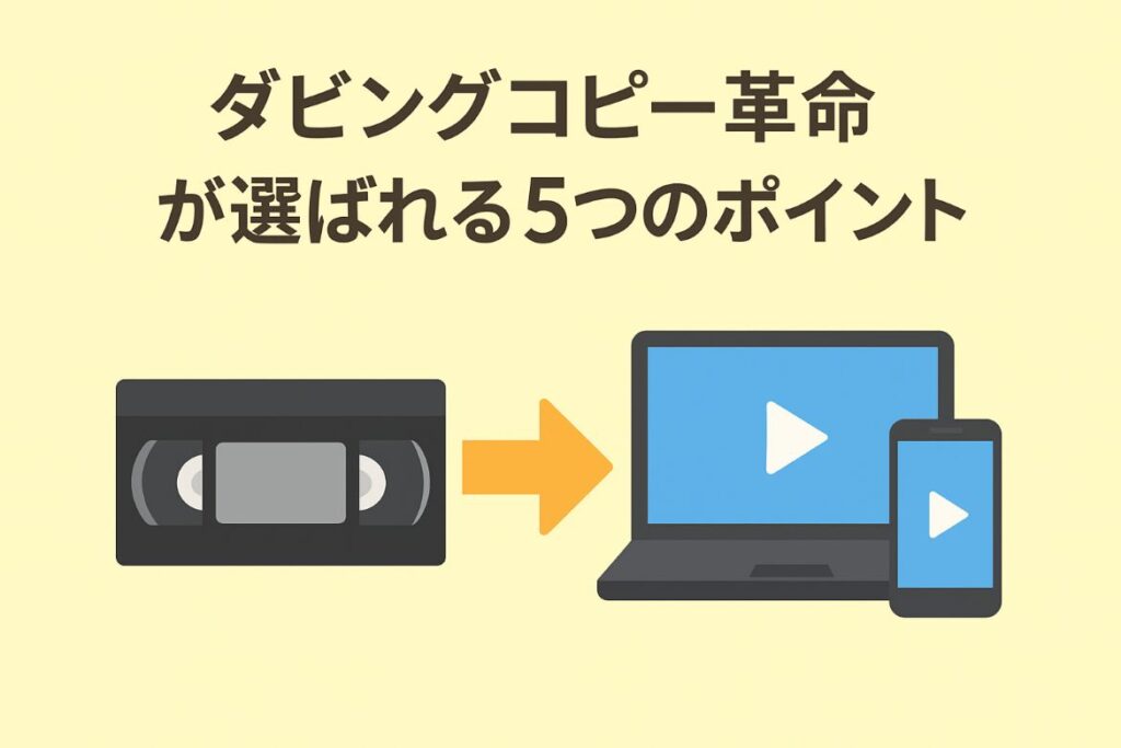 ダビングコピー革命が選ばれる5つの安心ポイントがわかる画像