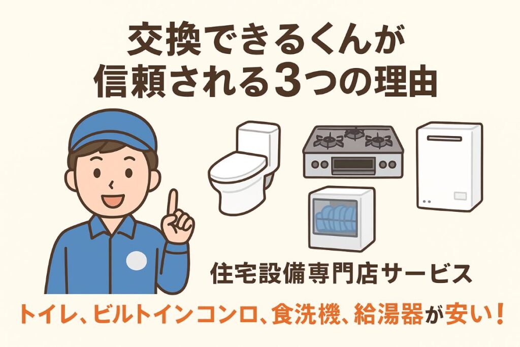 交換できるくんが信頼される3つの理由がわかる画像
