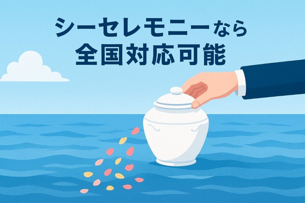 ミキワの海洋散骨は埼玉県限定!シーセレモニーなら全国対応可能がわかる画像