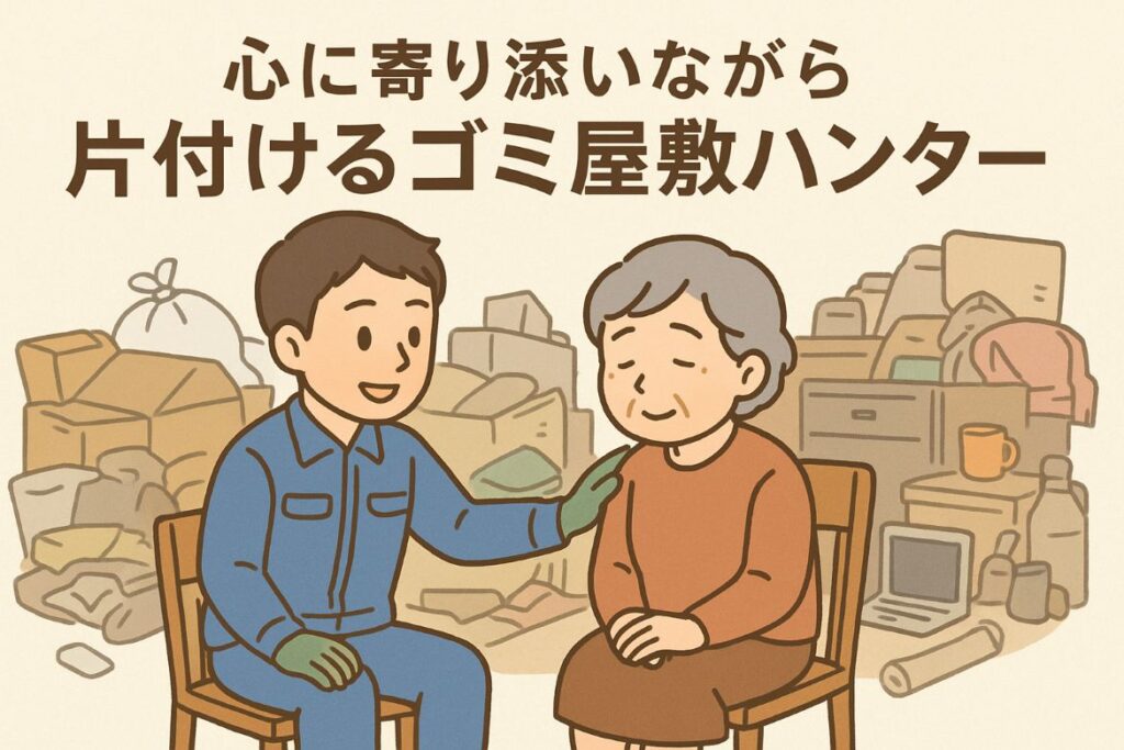 心に寄り添いながら片付けるゴミ屋敷ハンターがわかる画像
