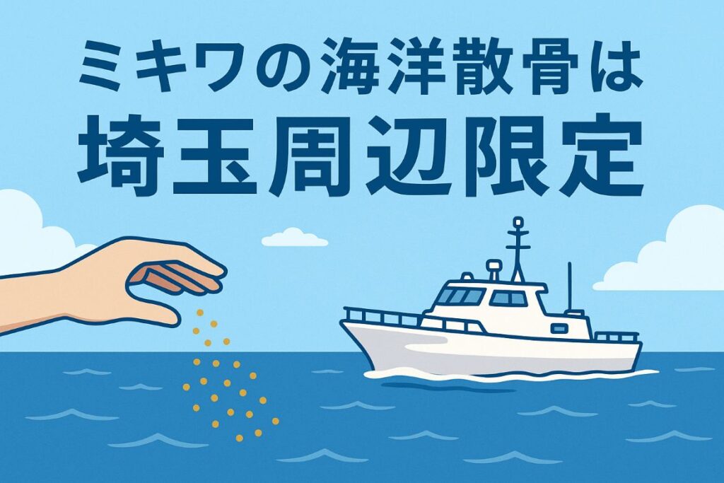 ミキワの海洋散骨は「埼玉周辺限定」がわかる画像