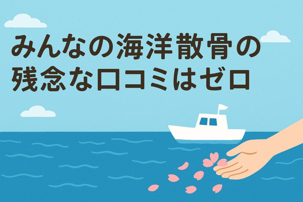 みんなの海洋散骨の残念な口コミはゼロがわかる画像